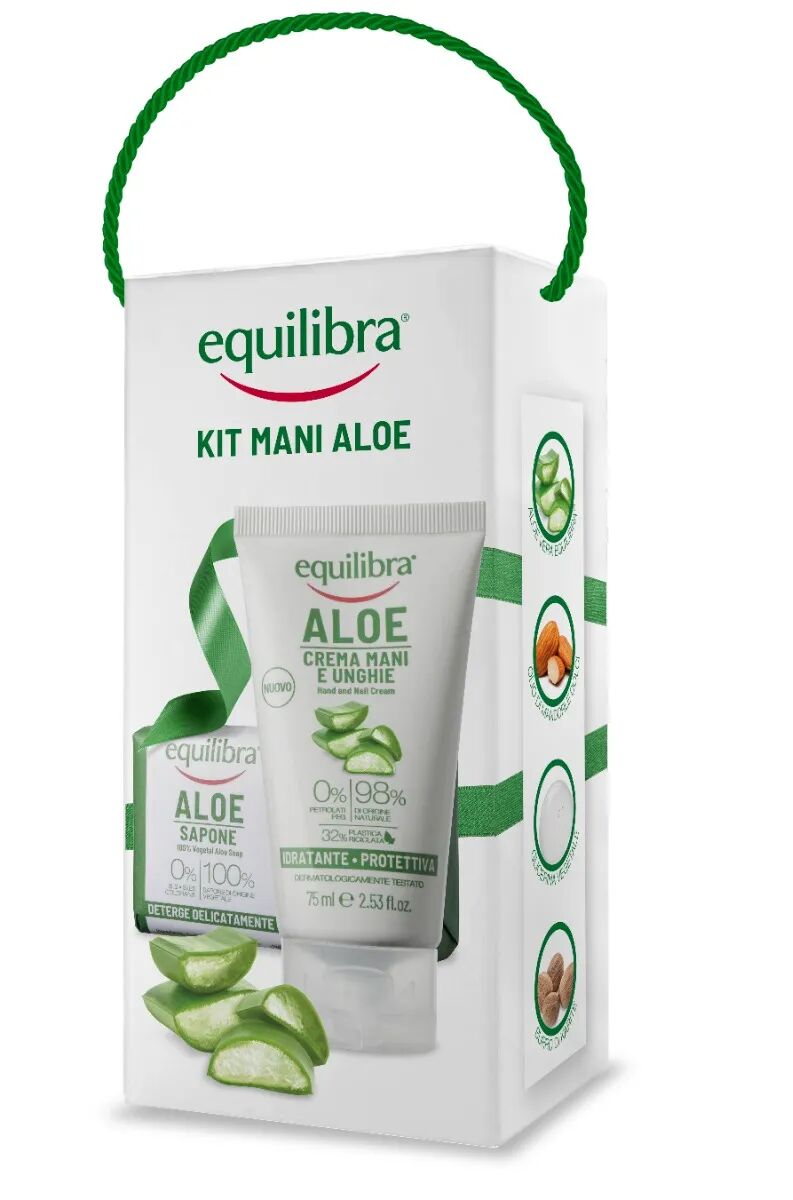 Equilibra Kit Mani Aloe Sapone 100% Vegetale + Crema Mani