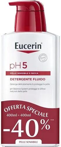 Eucerin pH5 Detergente Fluido PROMO BIPACCO 2x400 ml