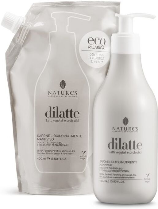 NATURE'S dilatte sapone liquito mani/viso ricarica 400 ml