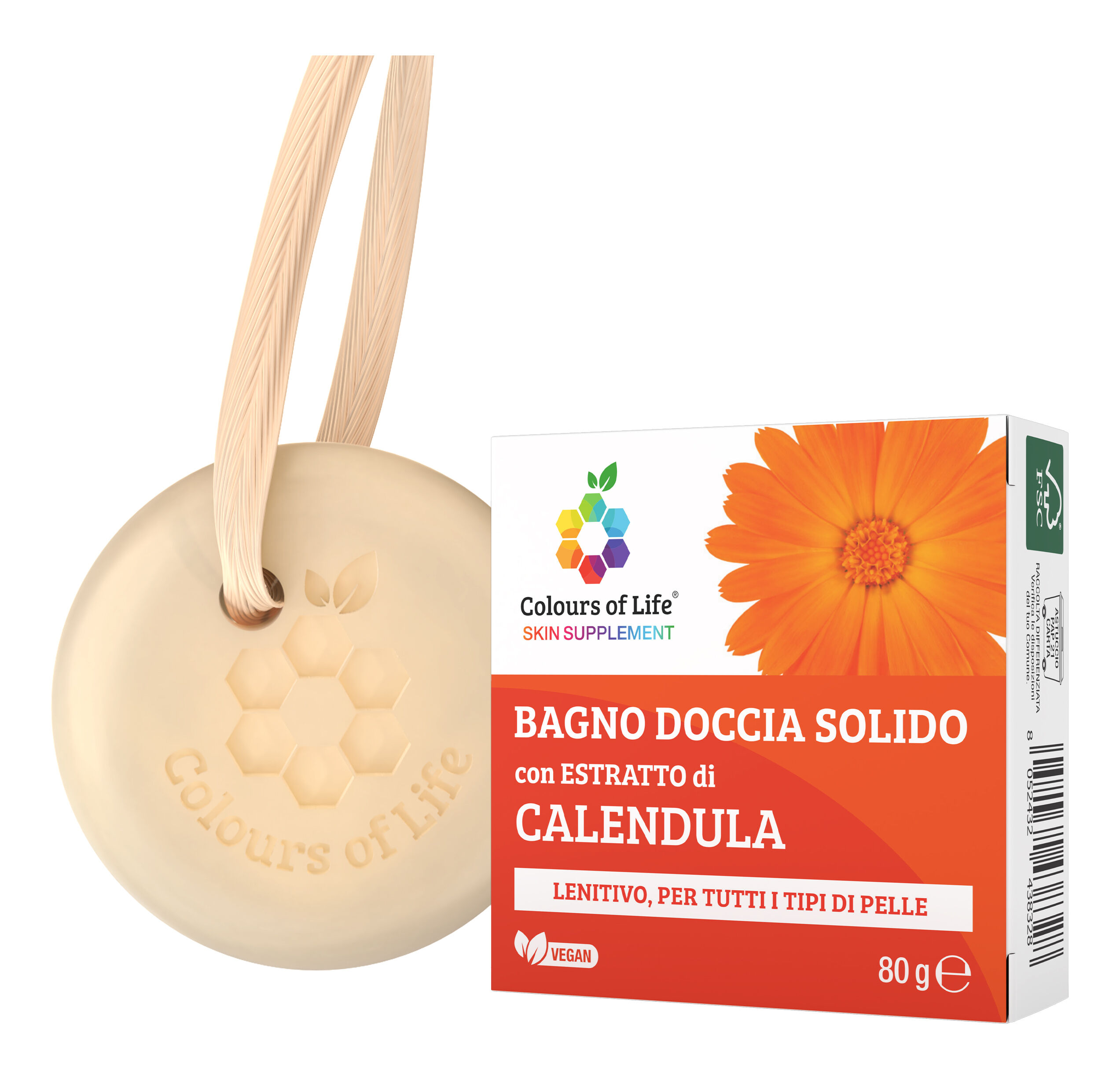 OPTIMA Colours Of Life Estratto Di Calendula Bagno Doccia Solido 80 g