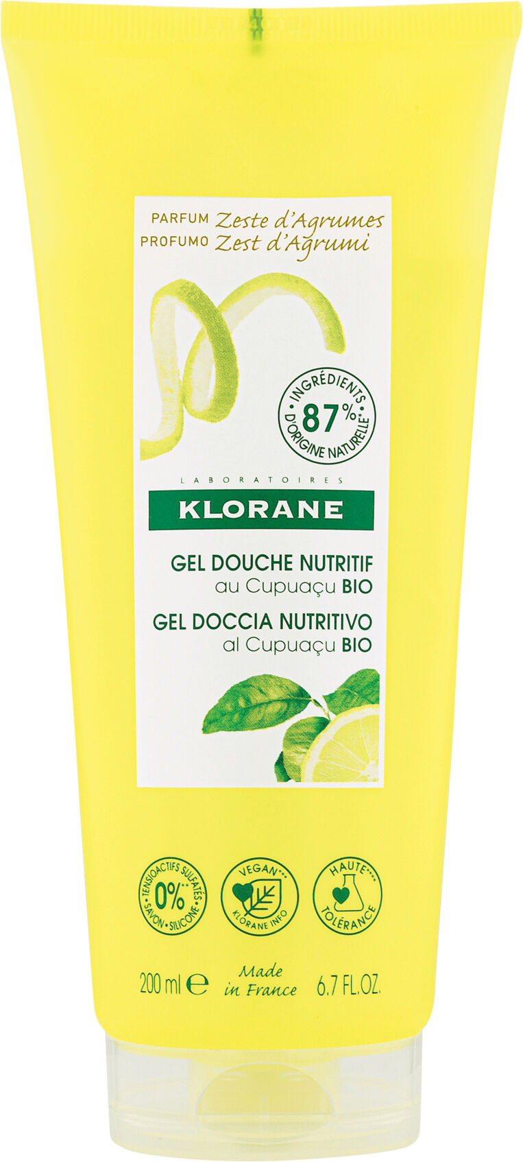 Klorane gel doccia zest d'agrumi 200 ml