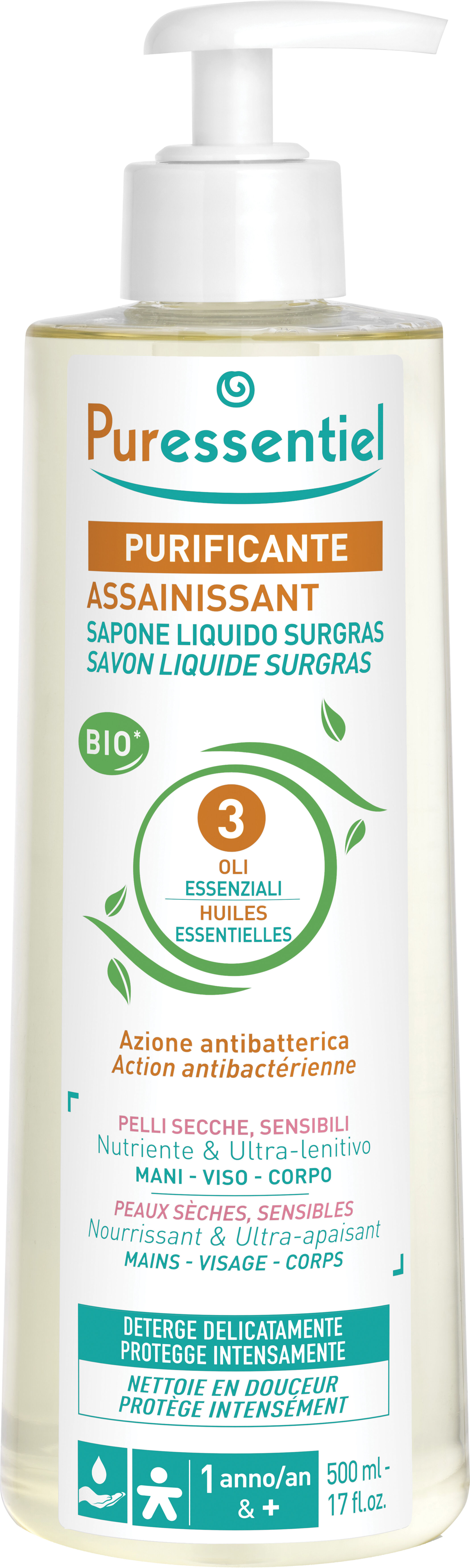 PURESSENTIEL sapone surgras bio 500 ml