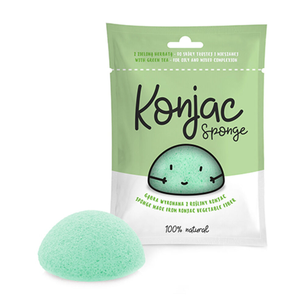 diet food konjac – spugna per la pulizia del viso, verde, 1 pezzo