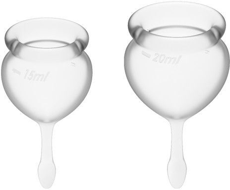 Satisfyer (GE) Kubeczki Menstruacyjne Feel Good Menstrual Cup Set Przeźroczysty   100% ORYGINAŁ  DYSKRETNA PRZESYŁKA