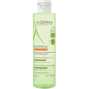 A-Derma Exómega Control Gel Lavante Emoliente 2 Em 1 200ml