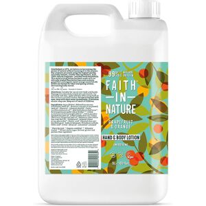 Faith In Nature Grapefruit & Orange 5L Hand and Body Lotion Refill - Organic Natural Moisturiser - Vegan & Cruelty Free - Bulk Buy