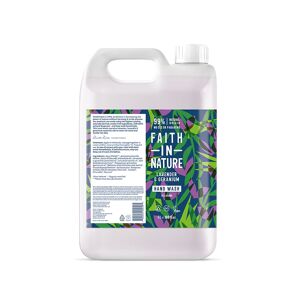 Faith In Nature Refill Hand Wash - Lavender & Geranium - 5L - Bulk Buy - Gentle & Soothing - Essential Oils - Organic - Vegan & Cruelty Free