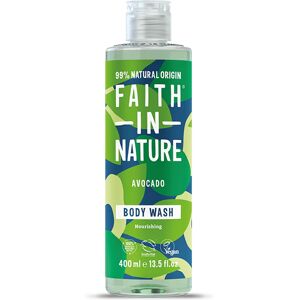 Faith In Nature Avocado Body Wash 400ml - Organic Natural Shower Gel - Vegan & Cruelty Free