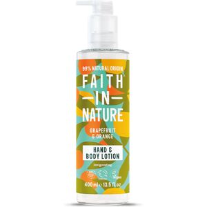 Faith In Nature Grapefruit & Orange Hand and Body Lotion 400ml - Organic Natural Moisturiser - Vegan & Cruelty Free