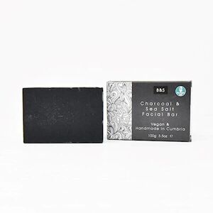 Set of 2 - Charcoal & Seasalt Bain & Savon Natural Facial Soap Bar, 100% Naural, Hand Crafted, Vegan, Plastic Free,