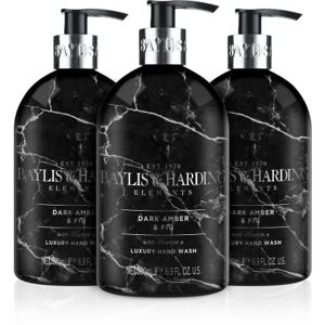 Baylis & Harding Dark Fig & Amber Elements Hand Wash, 500 ml (Pack of 3) - Vegan Friendly