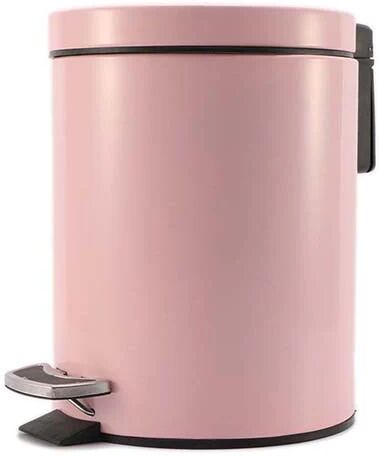 Soga Foot Pedal Stainless Steel Garbage Waste Trash Bin Round 12L Pink