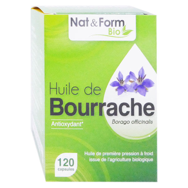 Nat & Form Bio Bourrache Vitamine E 120 capsules