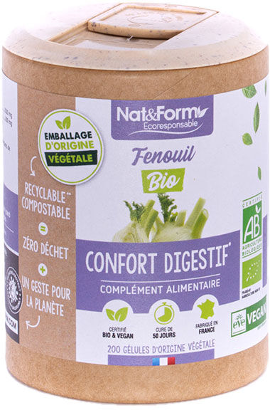 Nat & Form Écoresponsable Fenouil Bio 200 gélules