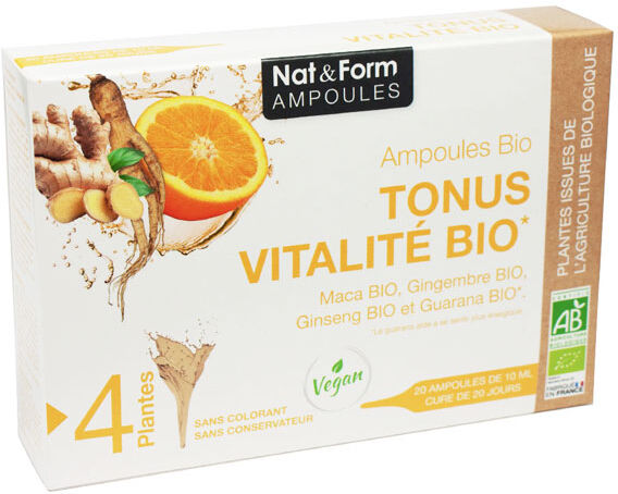 Nat & Form Ampoules Tonus Vitalité Bio 20 unités