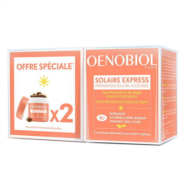 Oenobiol Solaire Express Lot de 2 x 15 comprimés