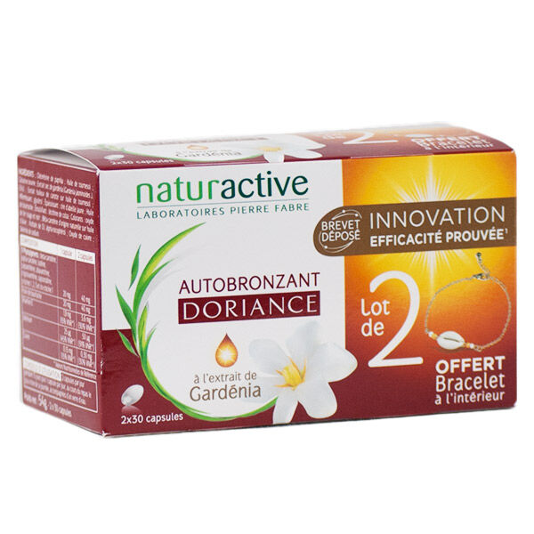 Naturactive Doriance Autobronzant Lot de 2x30 capsules + Bracelet Offert