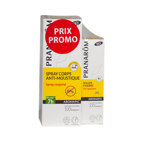 Pranarom Aromapic Spray Anti-Moustiques Bio 75ml + Roller Anti-Moustique 15ml