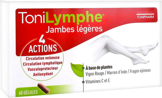 Recordati Tonilymphe Jambes Légères 60 gélules