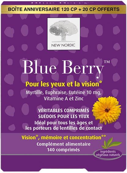 New Nordic Blueberry 120 comprimés + 20 comprimés Offerts