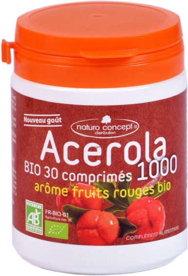 Naturo Concept Acérola 1000 Arôme Fruits Rouges Bio 30 comprimés