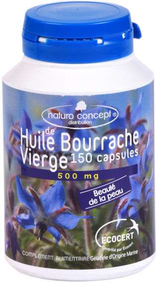 Naturo Concept Huile de Bourrache 500mg Bio 150 capsules