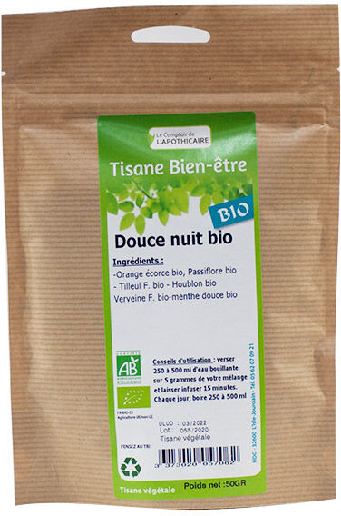 Le Comptoir de l'Apothicaire Comptoir de l'Apothicaire Tisane Douce Nuit Bio 50g