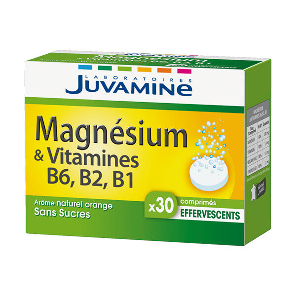 Juvamine Magnésium et Vitamine B6 B2 B1 30 comprimés effervescents