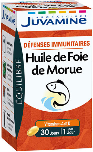 Juvamine Défenses Immunitaires Huile de Foie de Morue 30 gélules