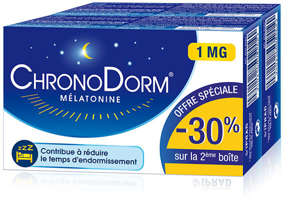 Chronodorm Mélatonine 1mg Lot de 2 x 30 comprimés