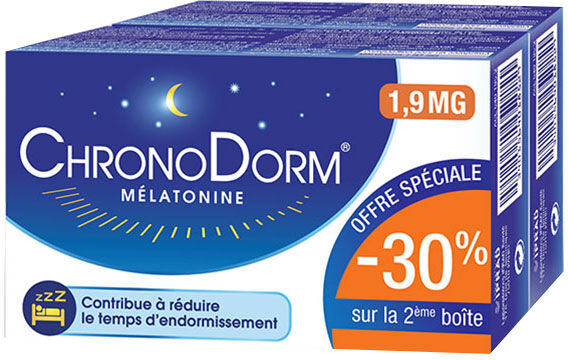 Chronodorm Mélatonine 1,9mg Lot de 2 x 30 comprimés sublinguaux