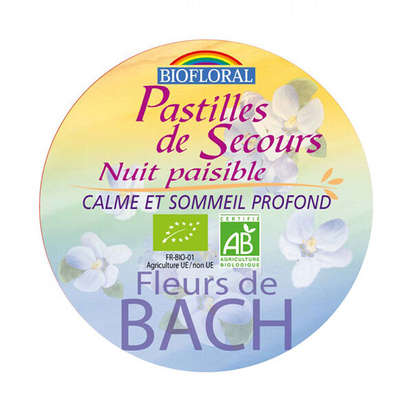 Biofloral Pastilles de Secours Nuit Paisible Sans Alcool Format Familial 50g