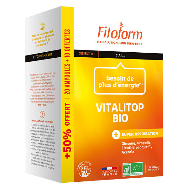 Fitoform Vitalitop Bio 20 ampoules + 10 Offertes