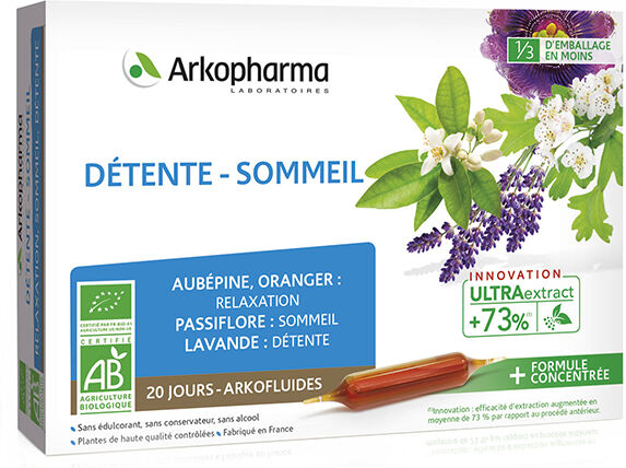 Arkopharma Arkofluides Détente Sommeil Bio 20 ampoules