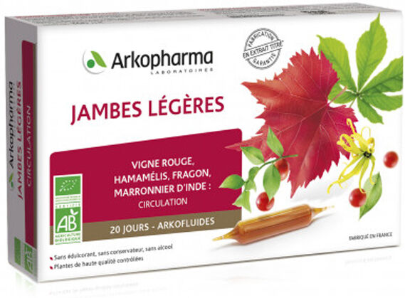 Arkopharma Arkofluides Jambes Légères Bio 20 ampoules