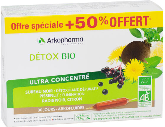 Arkopharma Arkofluides Détox Bio Radis Noir 20 ampoules