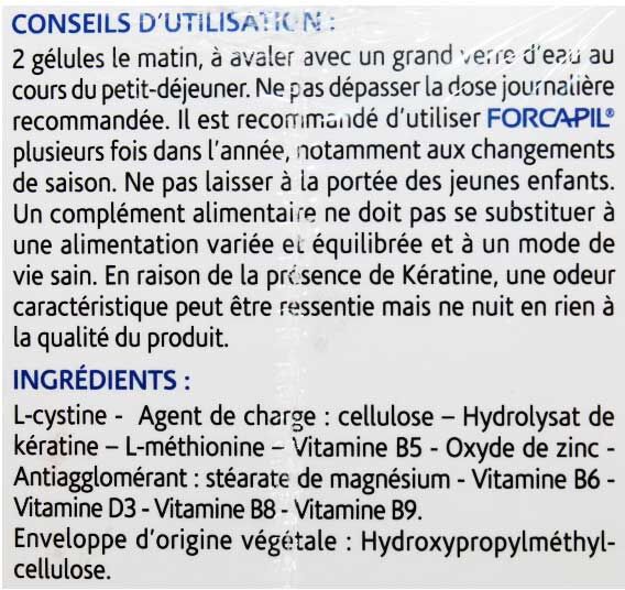 Arkopharma Forcapil Kératine+ 180 gélules + Shampooing 30ml Offert