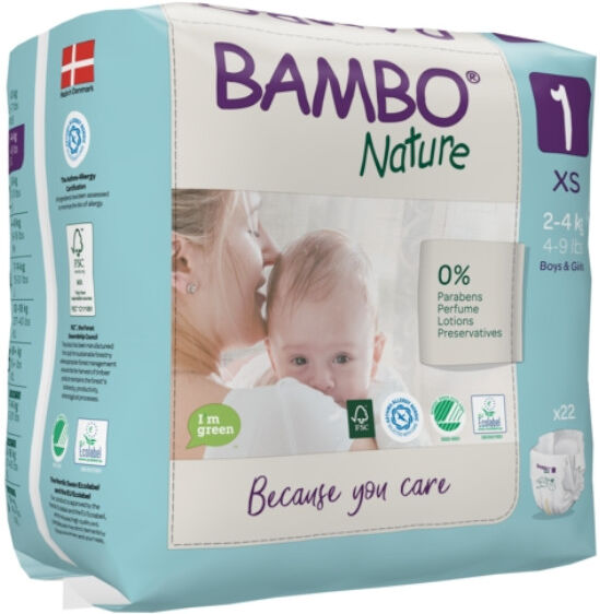 Bambo Nature Couche Taille 1 2-4kg 22 unités