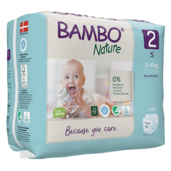 Bambo Nature Couche Taille 2 3-6kg 30 unités