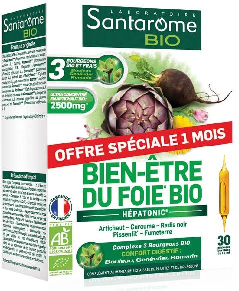 Santarome Bio Bien-Etre du Foie Bio 30 ampoules