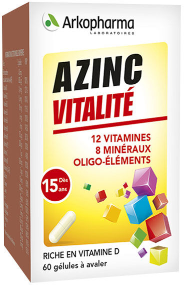 Arkopharma Azinc Adulte Vitalité Vitamines C & E Zinc 60 gélules