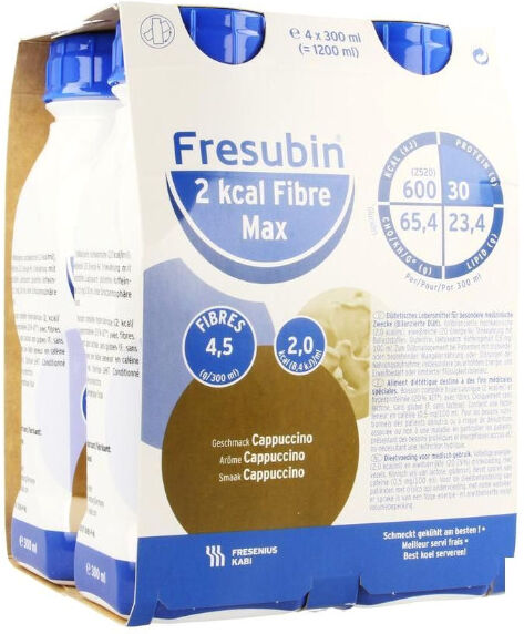 Fresenius Fresubin Max Diabète Drink Cappuccino Aliment Liquide 4 x 300ml