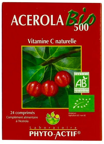 Phyto-Actif Phyto Actif Acerola Bio 500 24 comprimés