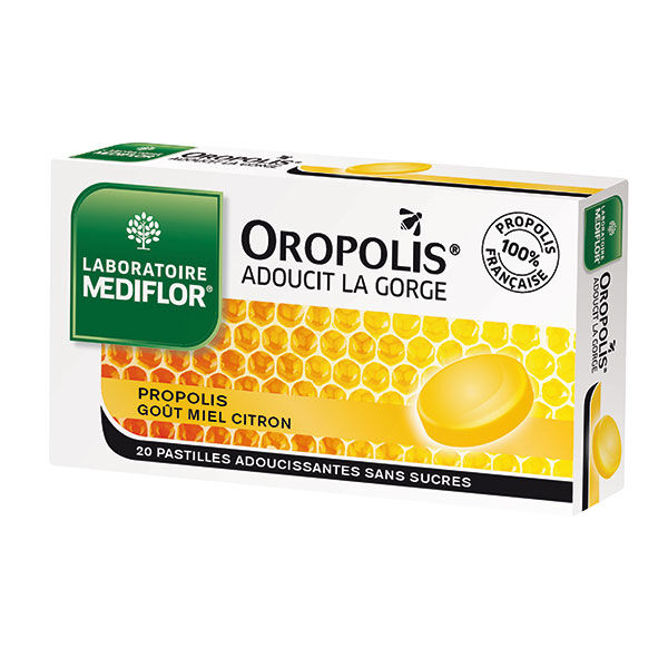 Mediflor Oropolis Miel Citron sans Sucre 20 pastilles