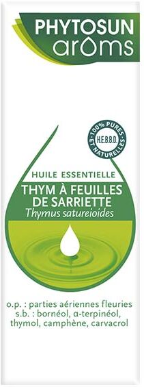 Phytosun Arôms Huile Essentielle Thym à Feuilles de Sarriette Bio 10ml