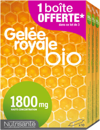 Nutrisanté Gelée Royale Bio 1800mg Lot de 3 x 10 ampoules