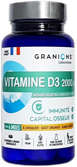 Laboratoire des Granions Granions Vitamine D3 2000UI 30 comprimés à croquer