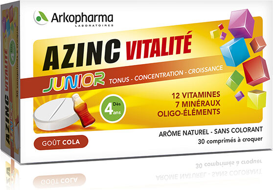 Arkopharma Azinc Vitalité Junior Goût Cola 30 comprimés