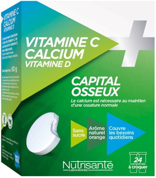 Nutrisanté Vitamine C + Calcium + Vitamine D 24 comprimés