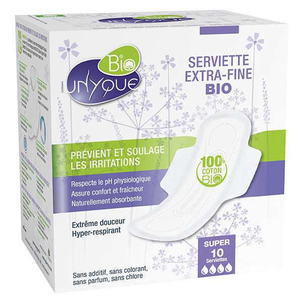 Unyque Bio Serviette Extra-Fine Super 10 protections